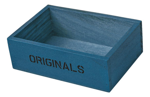 Caja Organizadora De Madera Con Parte Abierta, Bandeja Azul