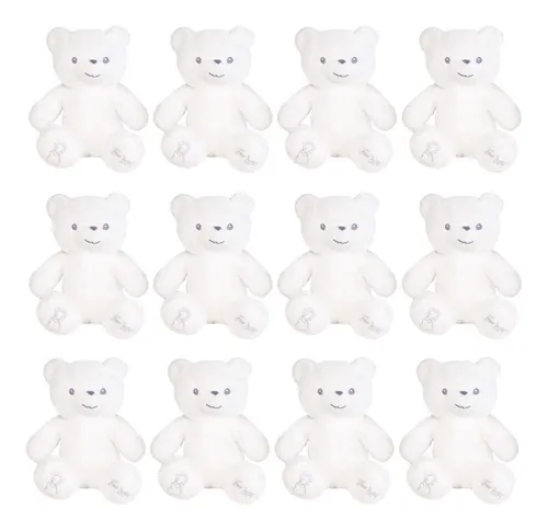 Peluche Mayoreo 12pzas Oso Baby Mini Suave Blanco Pelucheria