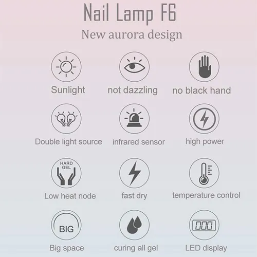 Lampara Led Espejo Diamante Para Secado Rápido De Uñas 86w