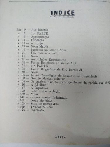 Livro Com A Historia Da Cidade De Salto Sp - Escrito Em 1971 Por Luiz Castellari (Usado)