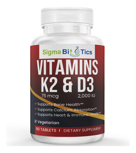 Sigmabiotics Vitamina D3 2000 Ui K2 75mcg 90 Tabletas