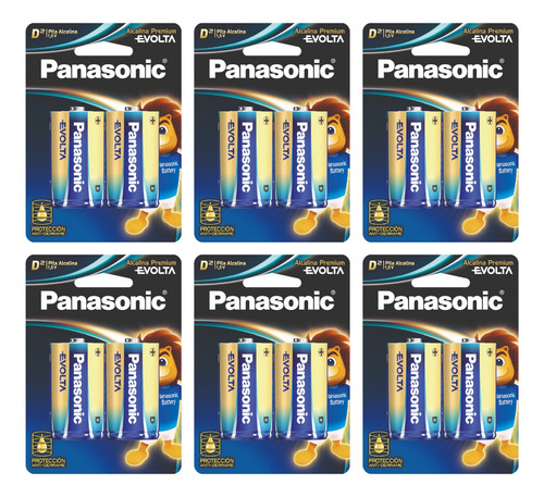 12 Pilas D Alcalinas Panasonic, Premium Evolta