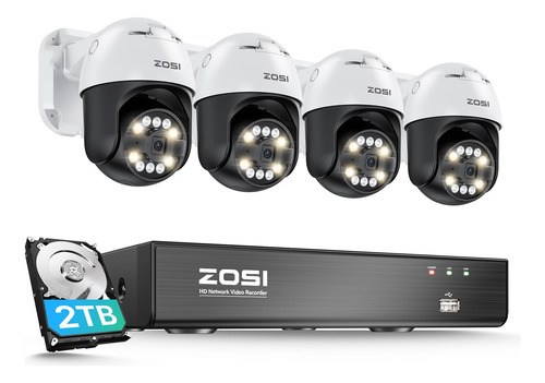 Zosi Sistema De Cámara De Seguridad 4k Poe Con Detección De
