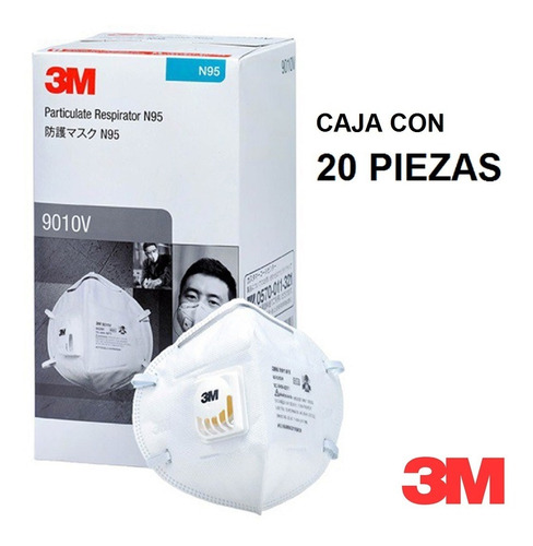 3m 9010v Plus N95 Cubrebocas, Respirador, Mascarilla, 20pz