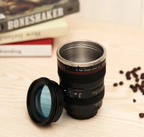 Pocillo Mug Tipo Lente Camara Térmico