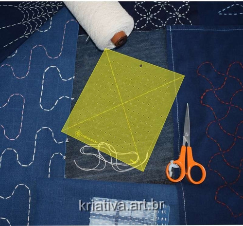 Imagem 5 de 5 de Bordado Sashiko - Gabarito Furos - 1 Cm - 26448