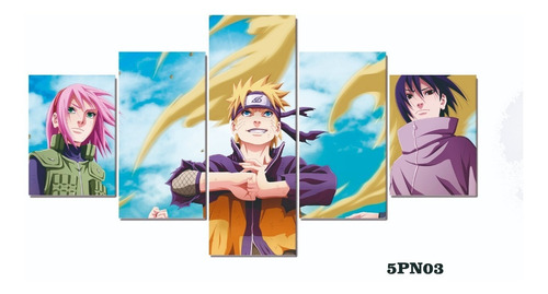 Cuadros Decorativos 5 Piezas Naruto 134x72cms