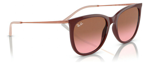 Gafas de sol Ray Ban de color rojo oscuro RB4403l 668914, 56 colores, marco rojo, color varilla roja, color de lente dorada, color rosa, diseño de espejo