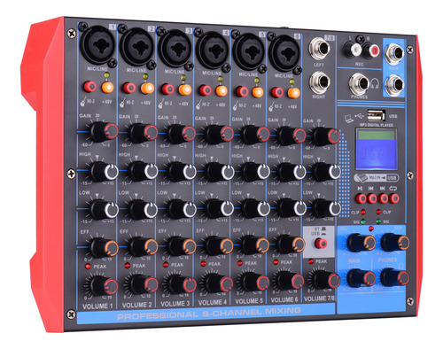 Consola De Mezclas Consola De Audio Portátil Ag-8 De 8 Canal