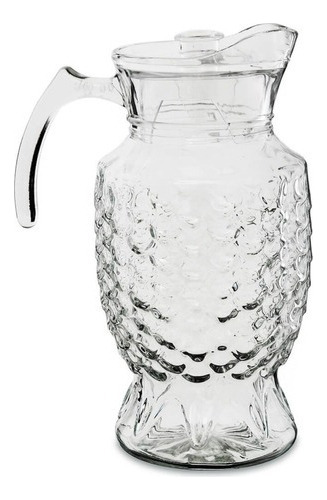 Jarra De Vidro Desenhado Suco Água Com Tampa 1,8 Litros