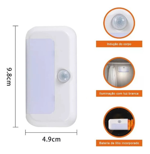 Luz Luminária Noturna Sensor De Movimento Led Inteligente
