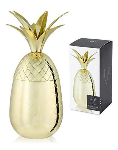 Viski Belmont: 16 Oz. Gold Pineapple Tumbler, Medium