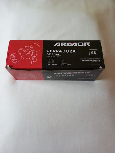 Cerradura De Pomo Para Puerta De Madera Marca Armor 