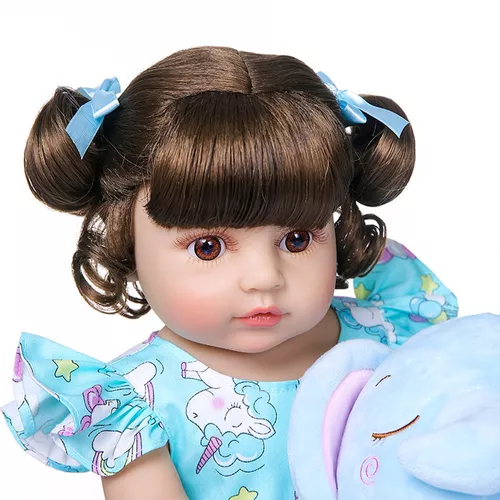 Brastoy boneca beba reborn 100percent silicone menina olhos