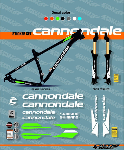 Kit Completo De Calcos Para Bicicleta Cannondale
