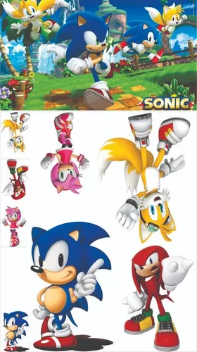 4 Displays De Chão - Sonic Filme 70 Cm Mdf