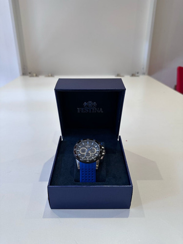 Reloj Festina Chronos Bike F20353 Hombre Negro Silicona Azul Negro Gris Oscuro (Usado)
