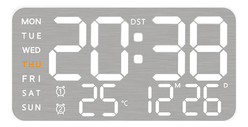 Reloj De Pared Digital Reloj Despertador Led, Concha Blanca