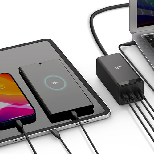 Carregador 4 Portas Usb-c E Usb-a Turbo Wb 100w Cor Preto