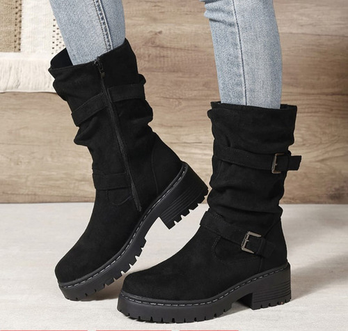 Botines Largos Térmicas Para Invierno De Mujer