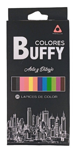 24 Lapices De Colores Madera Negra Alta Calidad Manny Buffy