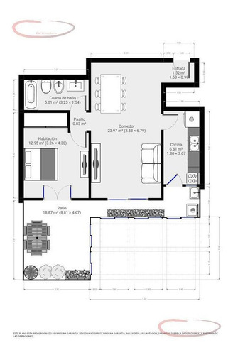 Imagen 21 de 21 de Departamento 2 Ambientes Con Hermoso Patio