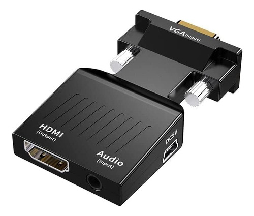 Fantia Convertidor Adaptador Vga A Hdmi Con Cable Aux De Au.