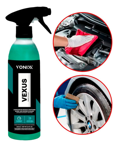 Vexus 500ml Vonixx E Pincel Limpa Rodas E Motor Sem Esforço