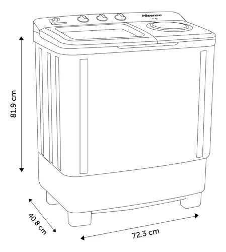 Lavadora 15 kg una tina color blanco marca hisense