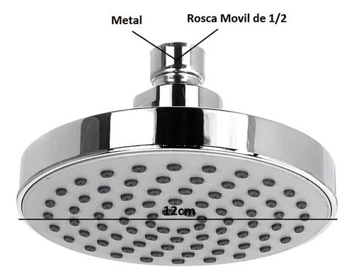 Flor De Ducha Lluvia Antisarro Articulada Redonda 12cm Baño