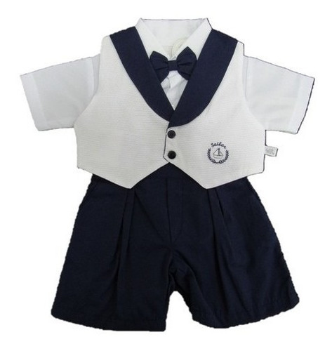 Conjunto Social Terno Bebe Menino Batizado Marinheiro