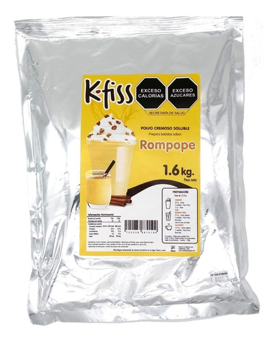 Kfiss Sabor Rompope. Polvo Soluble Bebidas. 1.6kg