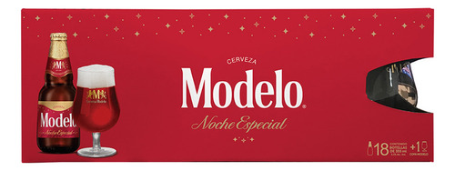 Pack Cerveza Modelo Noche Especial 18 U 355ml + Copa