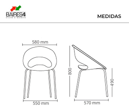 Imagen 6 de 7 de Silla De Comedor Diseño One Cromada