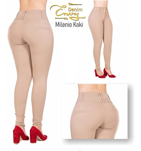 Pantalón De Vestir Dama De Color Strech Jeans Mujer