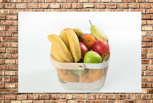 Cuadro 20x30cm Canasta De Frutas Alimento Sano Salud