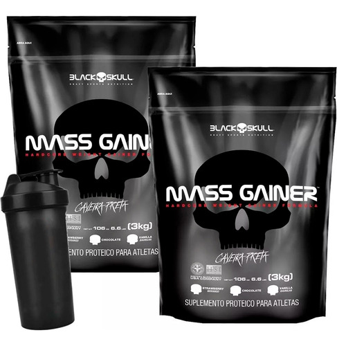 Combo 2x Mass Gainer - 3kg - Caveira Preta 