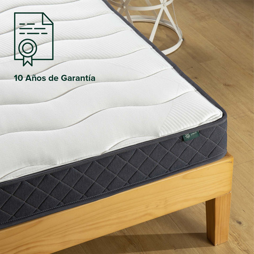 Imagen 3 de 9 de Colchón 1.5 Plazas Long Resortes Bonnell Zinus 105x200x15cm