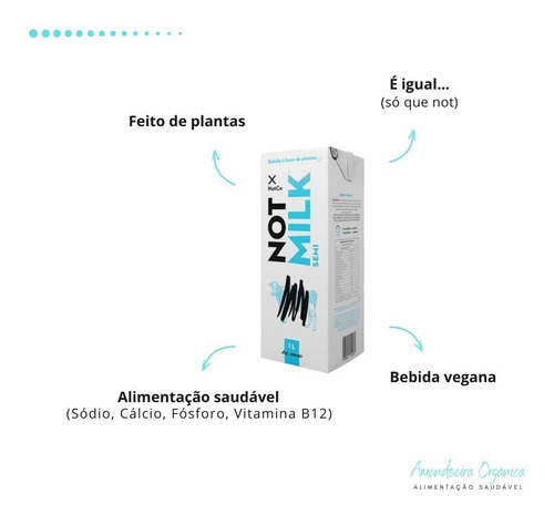 Imagem 2 de 9 de 3x Leite Vegetal Notmilk Semi 1l