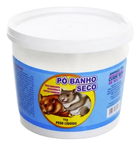 Pó De Banho Seco 1kg Para Hamster Chinchila Roedores Premium