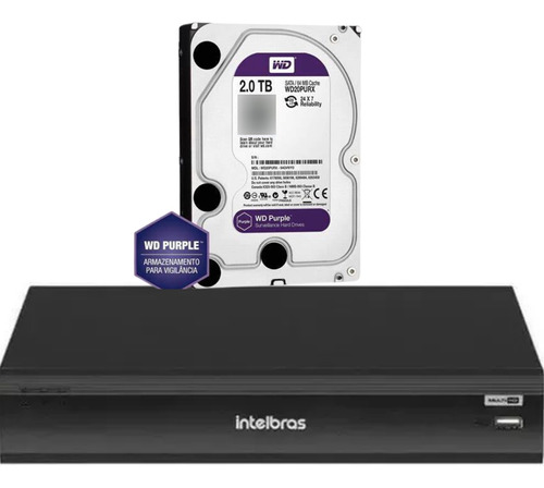 Dvr 32 Ch Intelbras Imhdx 3132 Inteligênte C/ Purple 2tb