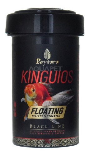 Ração P/ Peixes Kinguio Black Line Floating 35g Poytara Full