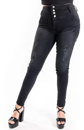 Pantalon Dama Mezclilla Extra Elastico A La Cintura Platine