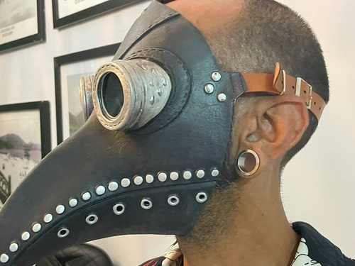 Máscara Dr Zeca Urubu Pássaro Long Nose Peste Praga Medieval Cor Preto Dr. Hans Chucrute