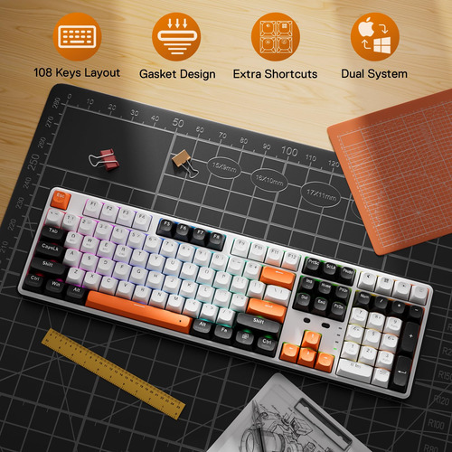 Teclado Para Jogos Redragon K689 Pro Wireless Gasket Rgb