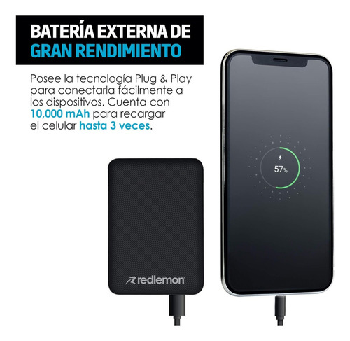 Power Bank Delgado 10,000 Mah Con Carga Rápida Para Viajes