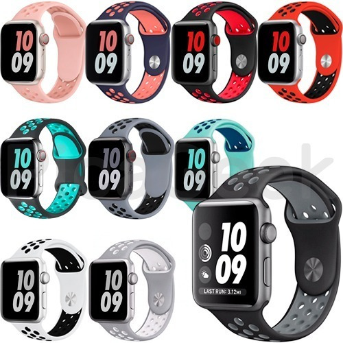 Malla Silicona Deporte Para Apple Watch 38 40 41 42 44 45mm