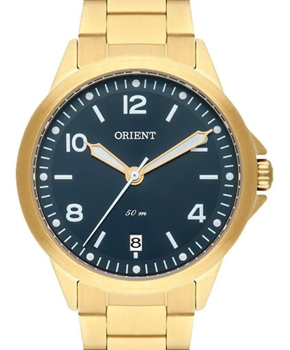 Relógio Orient Feminino Fgss1197 P2kx Dourado Aço Cor do fundo Preto