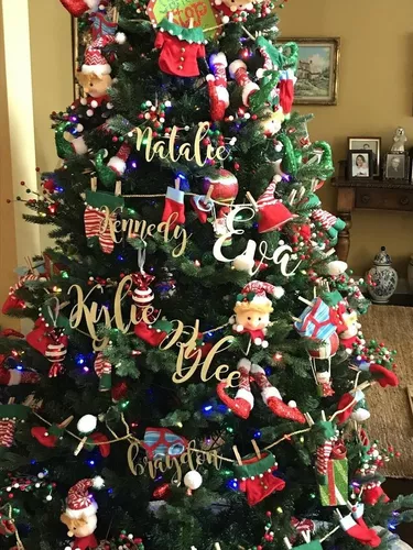 Nombres Para Árbol De Navidad Paquete Con 5 Pintados