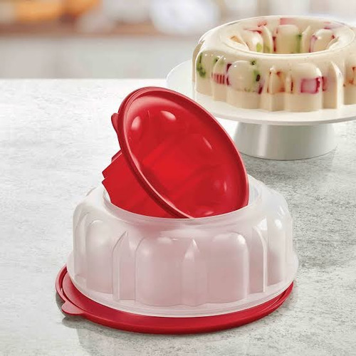 Molde Rosca Para Gelatina Desmontable Betterware Rojo Con Transparente